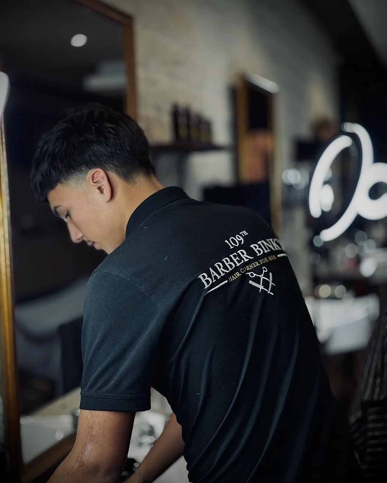 Résultat de dégradé homme précis réalisé au salon Barber Bink's.